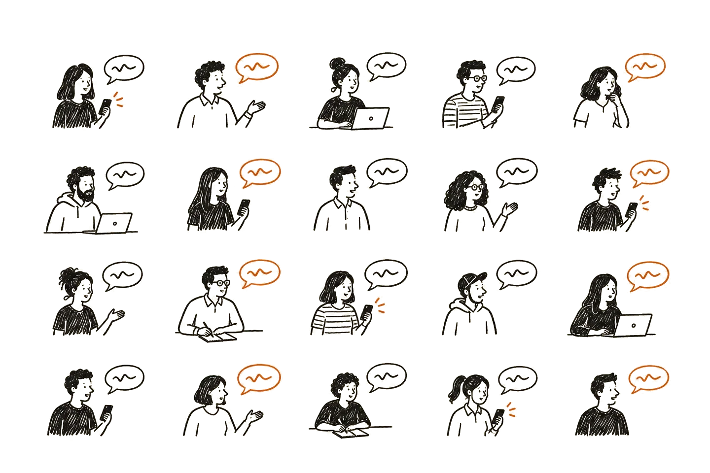 Twenty recently churned customers each sharing why they left in AI-moderated interviews.